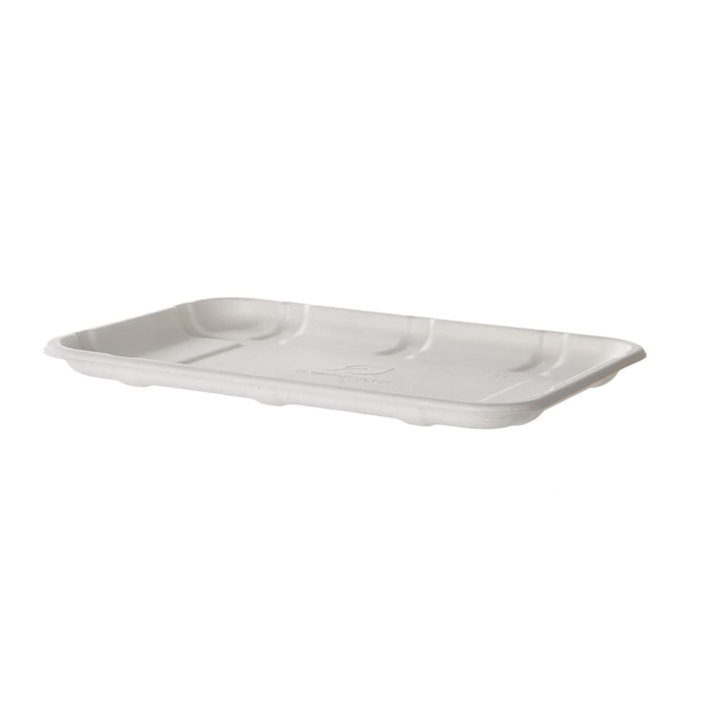 188-EPMP2SNFA Vanguard® Meat & Produce Tray - 8 1/2" x 6", Molded Fiber, White