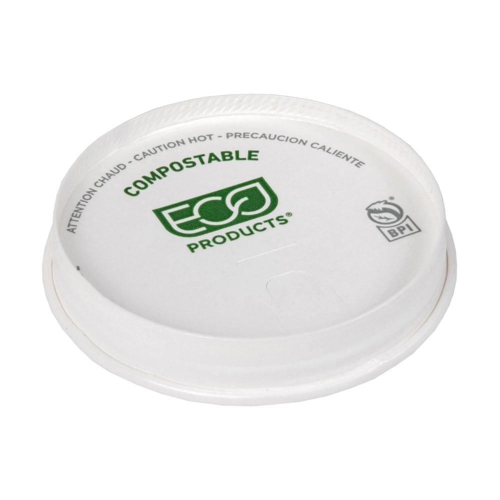 188-EPBHCPBLIDL GreenStripe® Flat Lid for 10 to 20 oz Hot Cups - Paper, White