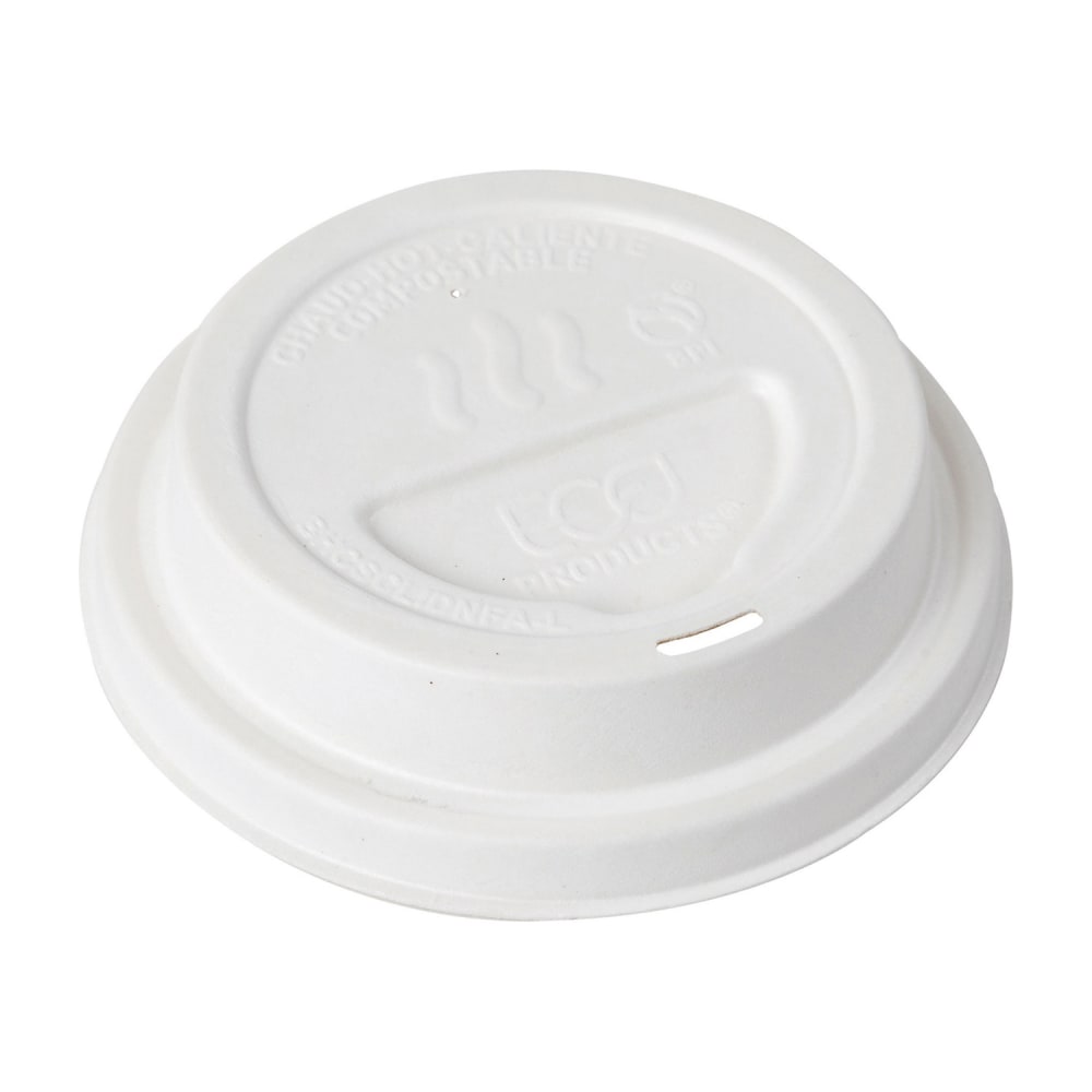 188-EPBHCSCLIDNFAS GreenStripe® Dome Lid for 8 oz Hot Cups - Molded Fiber, White