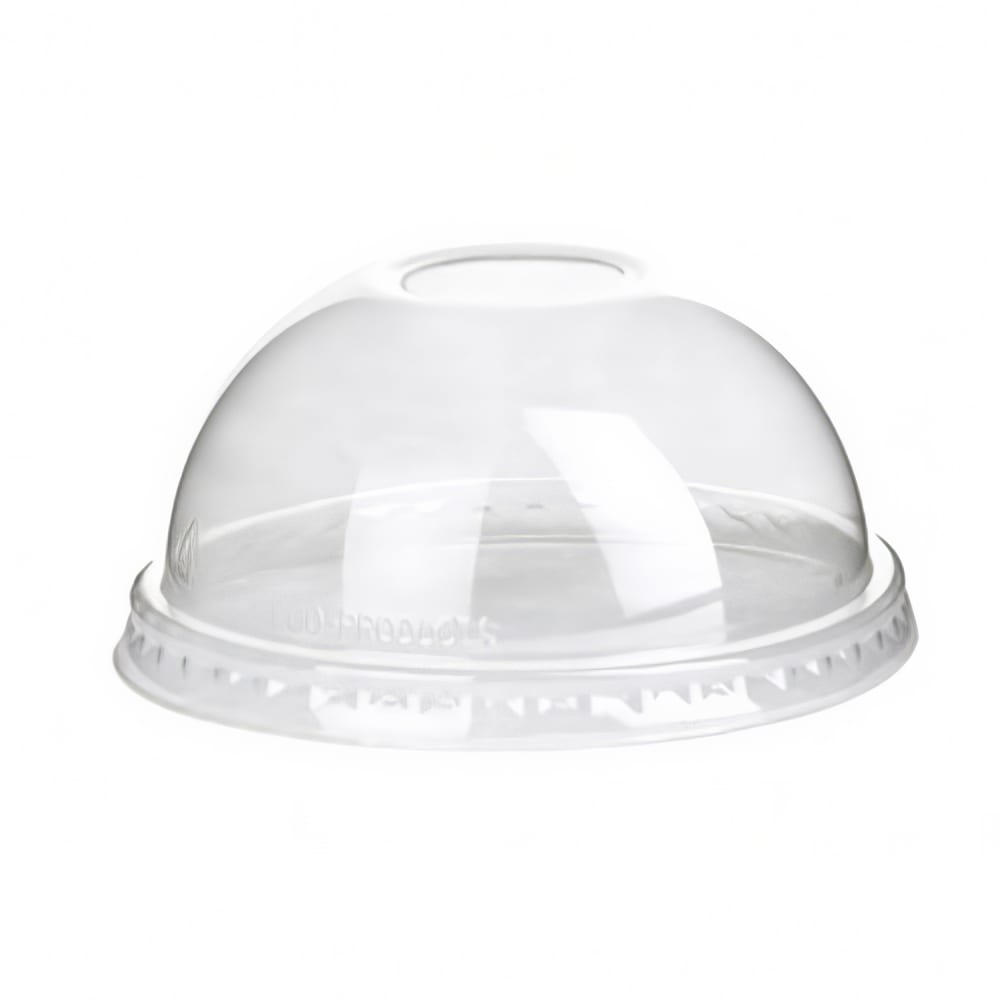188-EPDLCC GreenStripe® Dome Lid for 9 to 24 oz Cold Cups - PLA, Clear