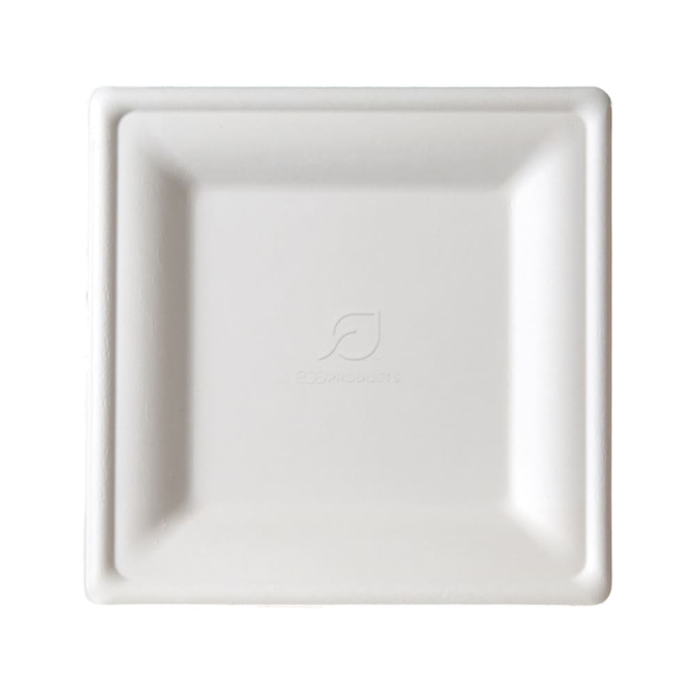188-EPP022NFA Vanguard® WorldView™ 8" Square Disposable Plate - Molded Fiber, White
