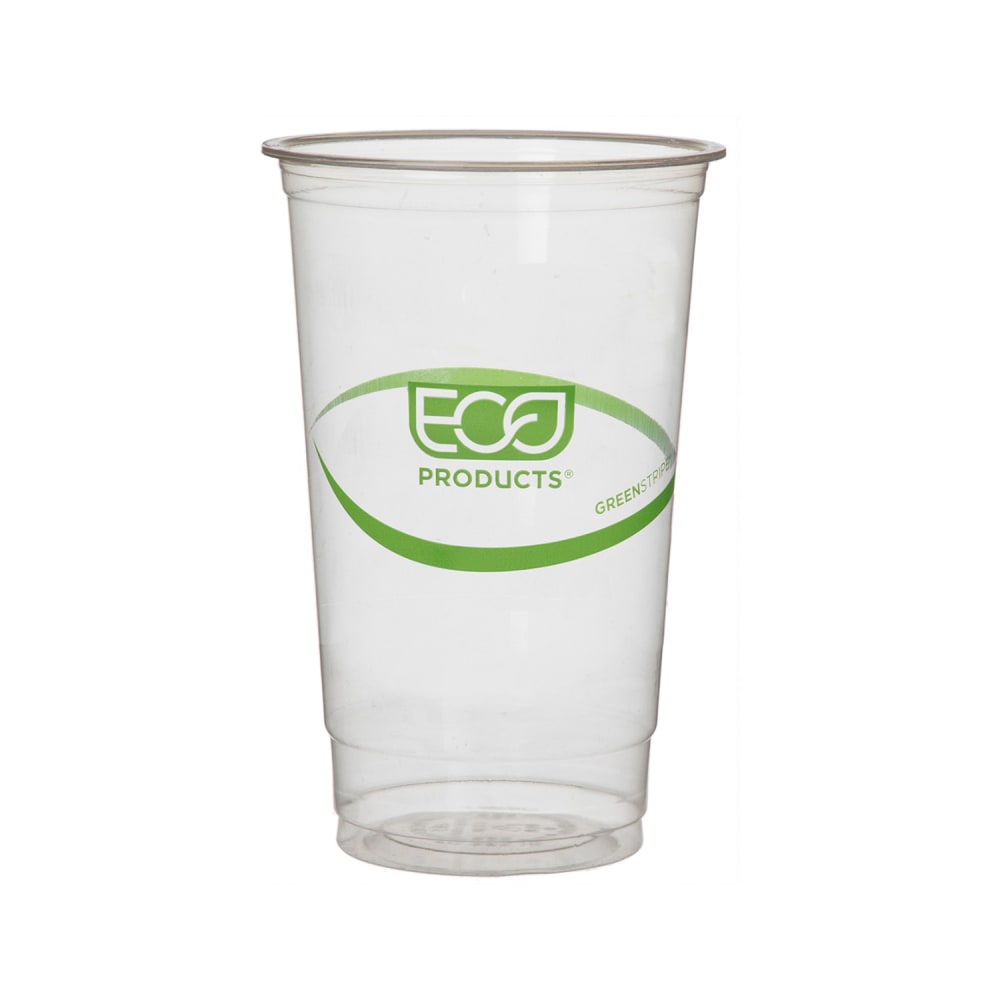 188-EPCC32GS 32 oz GreenStripe® Disposable Cold Cup - PLA, Clear