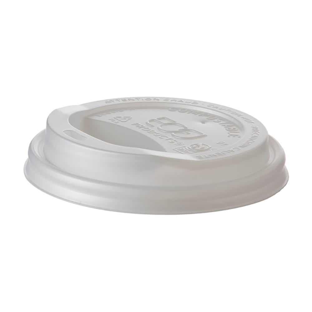 188-EPECOLIDW GreenStripe® EcoLid® Dome Lid for 10 to 20 oz Hot Cups - PLA, White