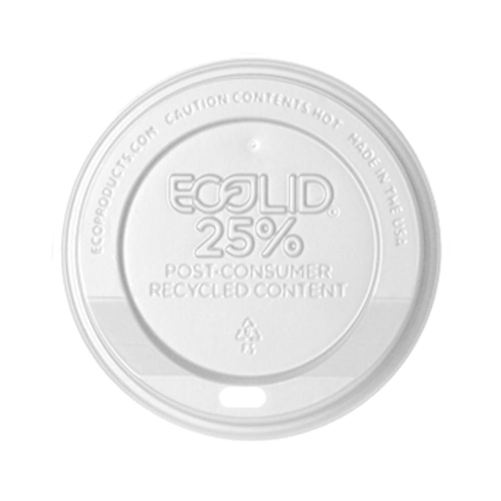 188-EPHL8WR BlueStripe™ EcoLid® Flat Lid for 8 oz Hot Cups - Polystyrene, White