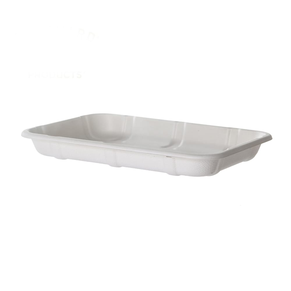 188-EPMP2DNFA Vanguard® Meat & Produce Tray - 8 1/2" x 6", Molded Fiber, White