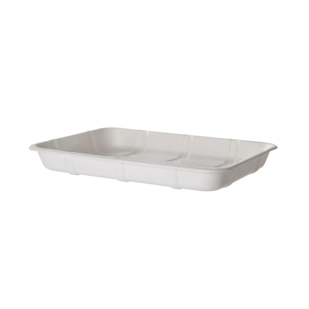 188-EPMP4DNFA Vanguard® Meat & Produce Tray - 9 1/2" x 7", Molded Fiber, White