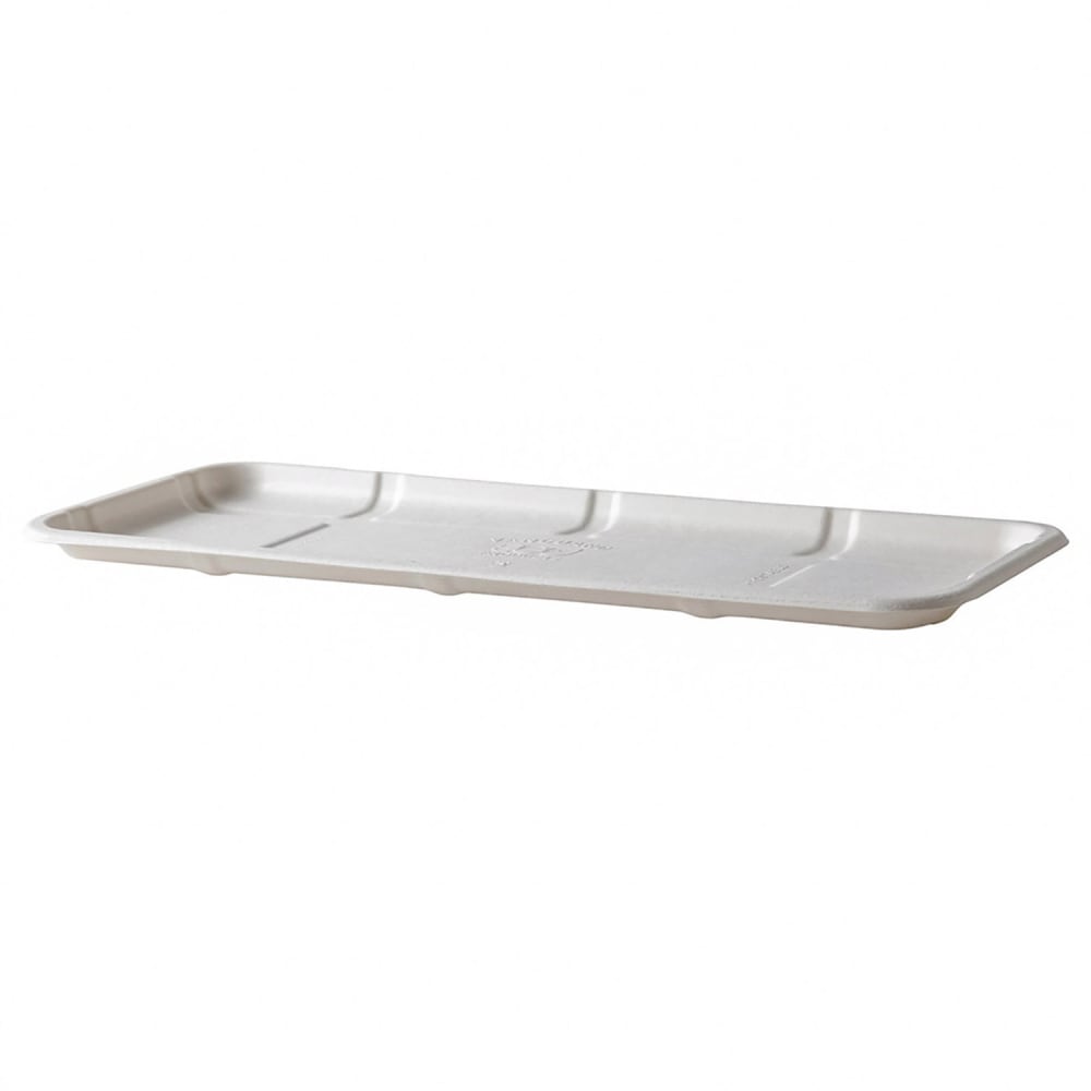 188-EPMP7SNFA Vanguard® Meat & Produce Tray - 14 3/4" x 5 3/4", Molded Fiber, White