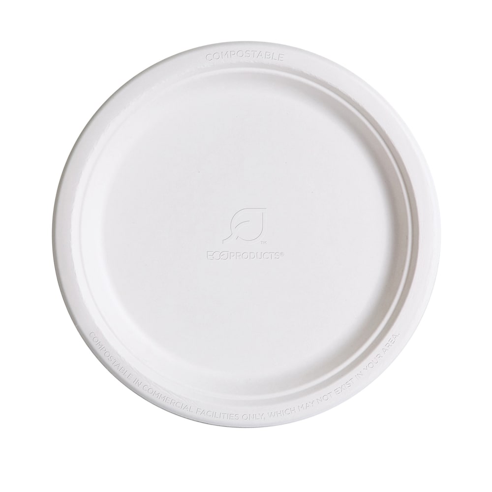 188-EPP005 WorldView™ 10" Round Disposable Plate - Molded Fiber, White