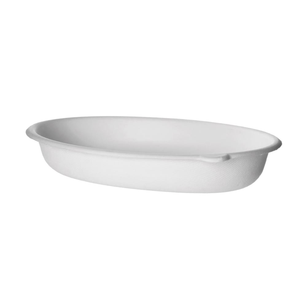 188-EPSCV32NFA 32 oz Oval Vanguard® WorldView™ Take-Out Container - Molded Fiber, White