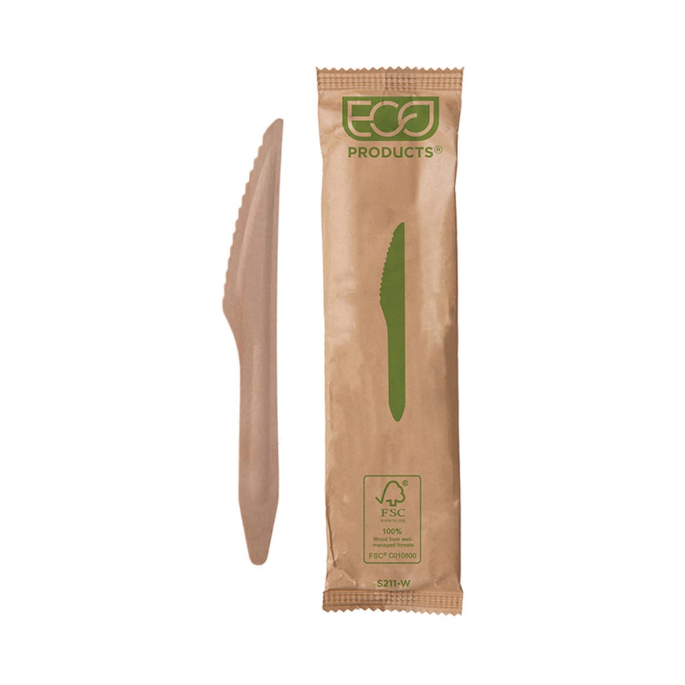 188-EPS211W 6 1/2" Disposable Knife - Birch Wood