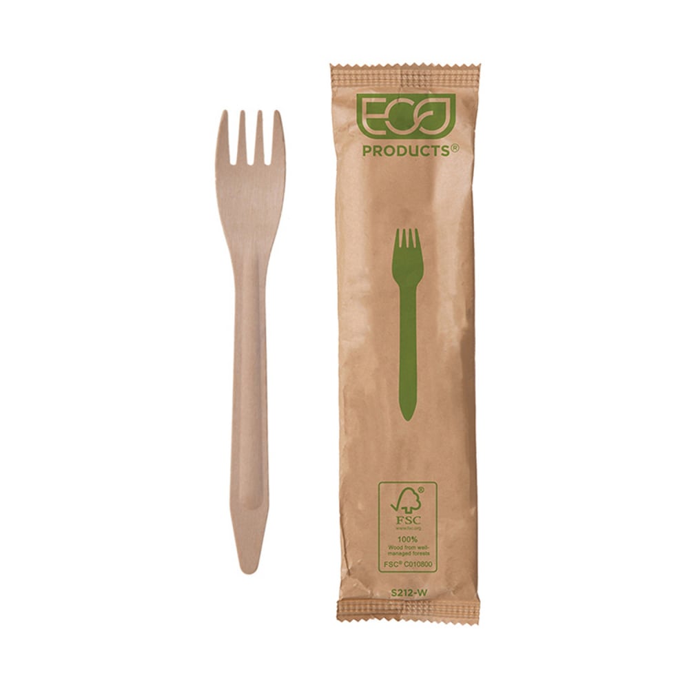 188-EPS212W 6 1/2" Disposable Fork - Birch Wood