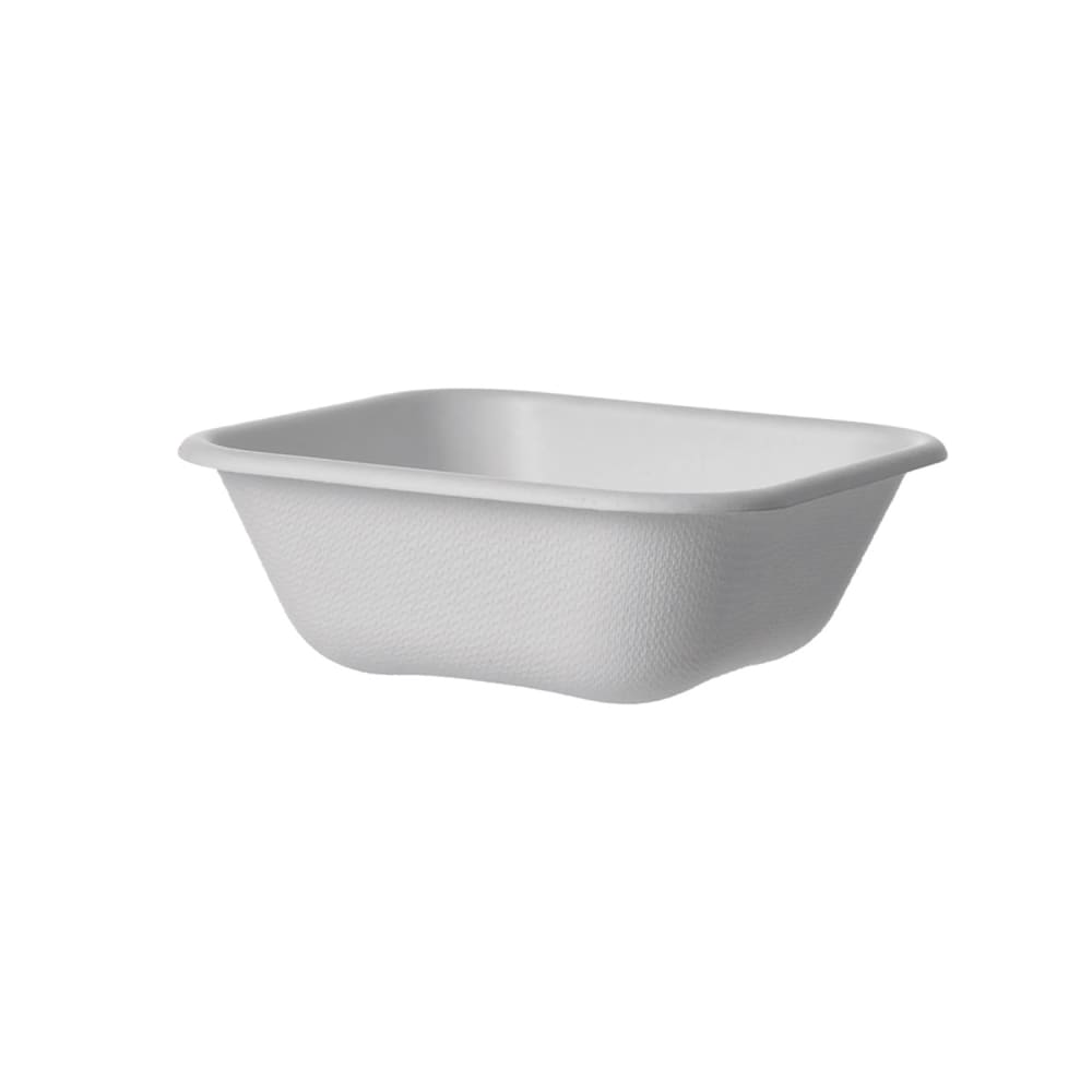 188-EPSCS5TNFA 5" Square Vanguard® WorldView™ Take-Out Container - Molded Fiber, White