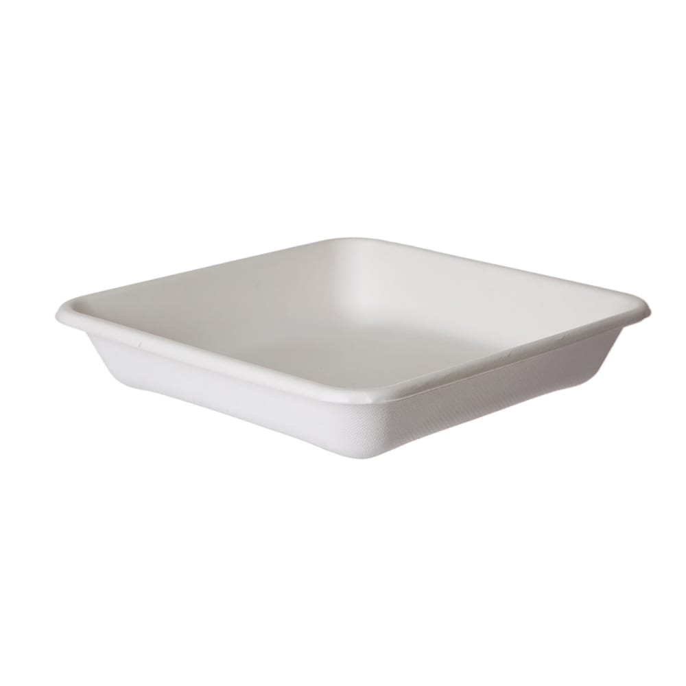 188-EPSCS9T 9" Square WorldView™ Take-Out Container - Molded Fiber, White