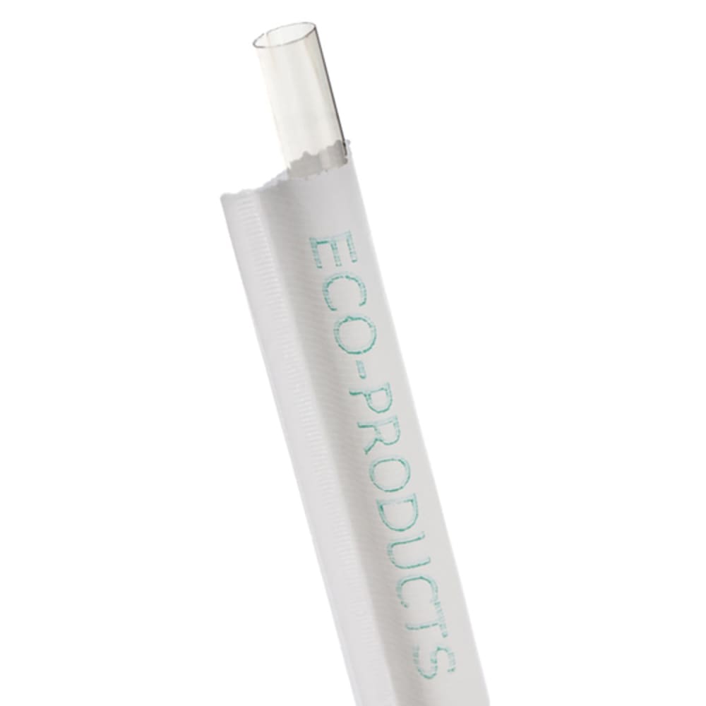 188-EPST780 7 3/4" Wrapped Straws - PLA, Clear