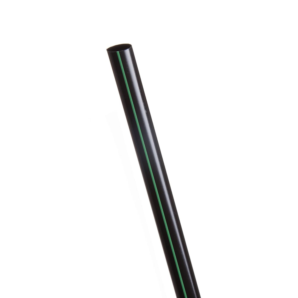 188-EPST780UBGS 7 3/4" Unwrapped Straws - PLA, Black/Green Striped