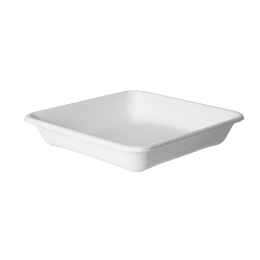 188-EPSCS9TNFA 9" Square Vanguard® WorldView™ Take-Out Container - Molded Fiber, White
