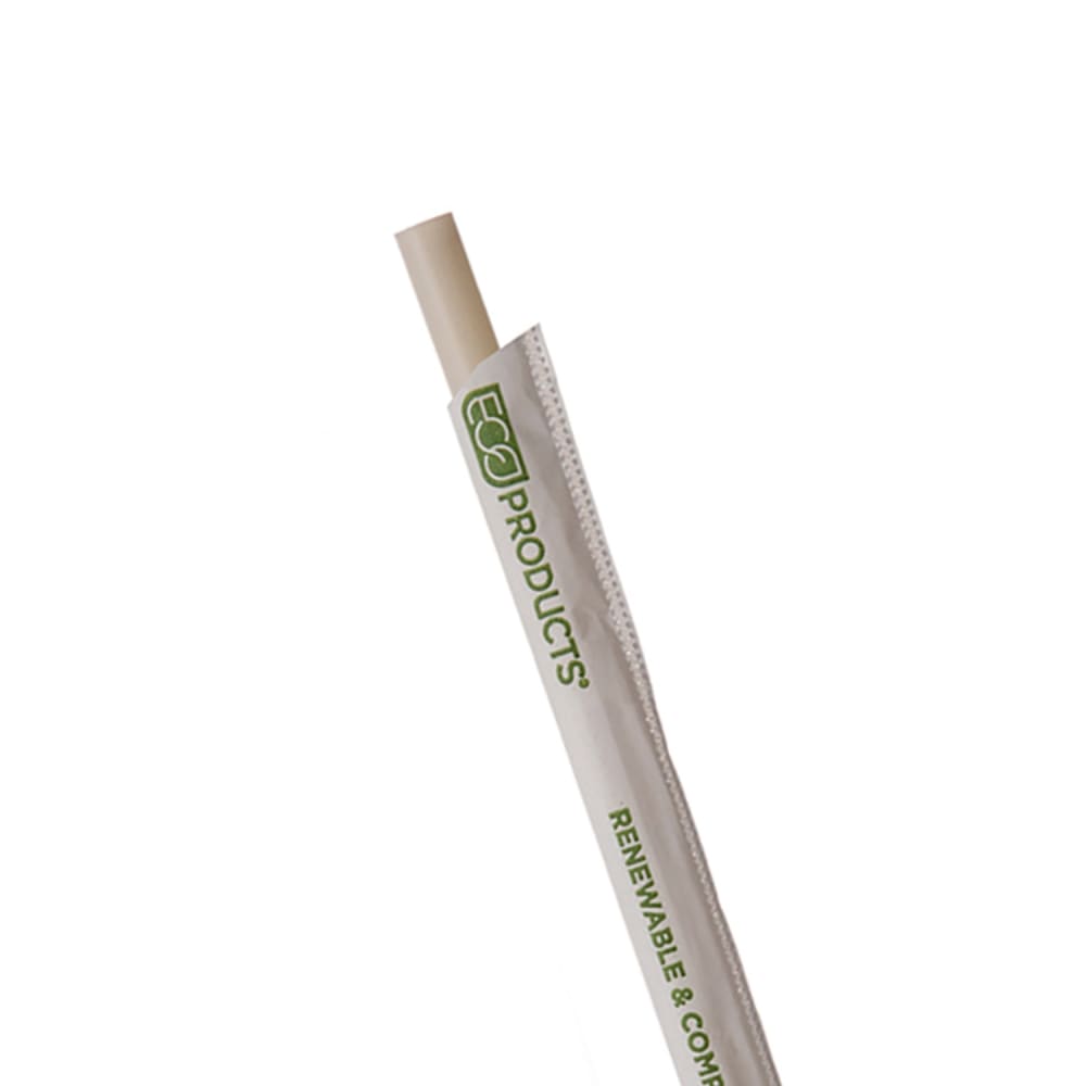 188-EPSTPHA775 7 1/2" Wrapped Straws - PHA, Natural White