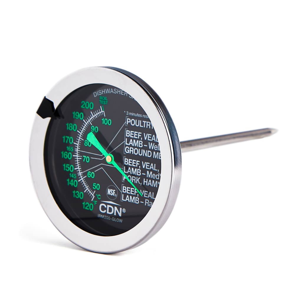 837-IRM200GLOW 2" Dial Type Meat Thermometer w/ 5" Stem, 120 to 200°F