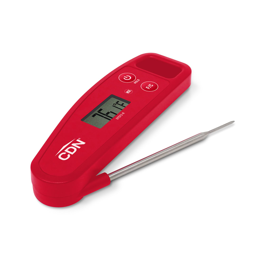 837-DT572R Folding Digital Thermometer w/ 3 3/8" Stem, -58 to 572°F, Red