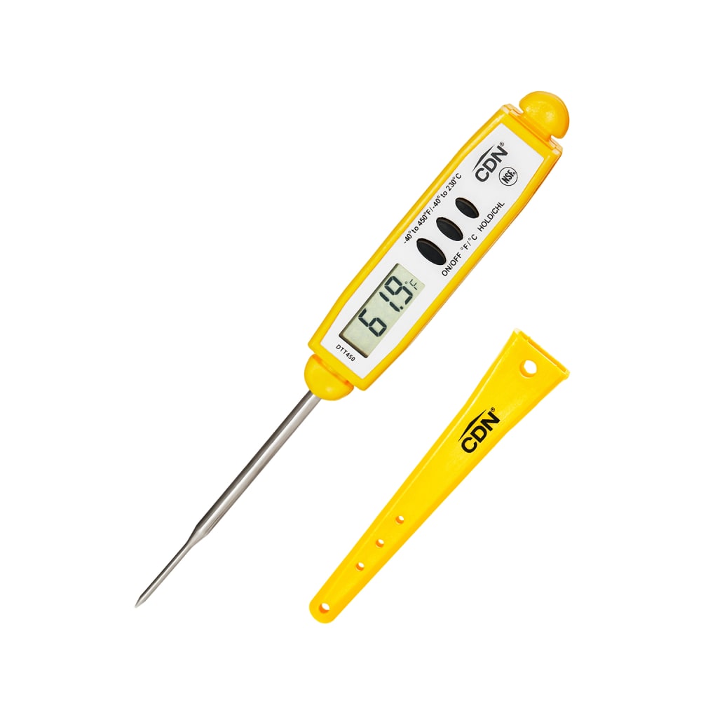 837-DTT450 Digital Pocket Thermometer w/ 2 3/4" Stem, -40 to 450°F, Yellow