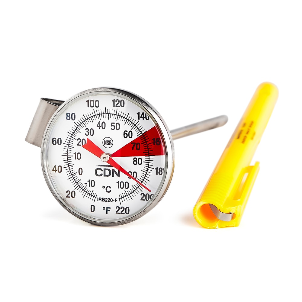 837-IRB220F 1 1/2" Dial Type Frothing Thermometer w/ 5" Stem, 0 to 220°F