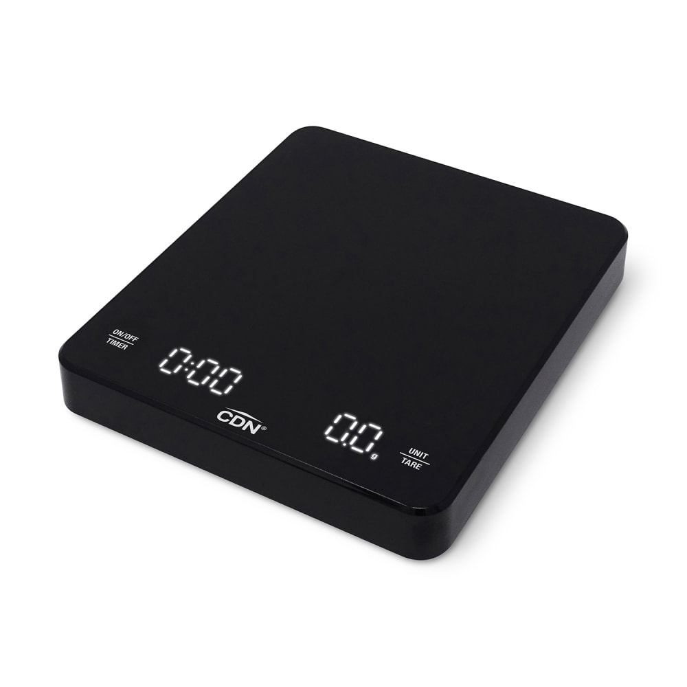 837-SDC0602 Digital Coffee Scale & Timer - 5 1/10" x 4 7/10", Black