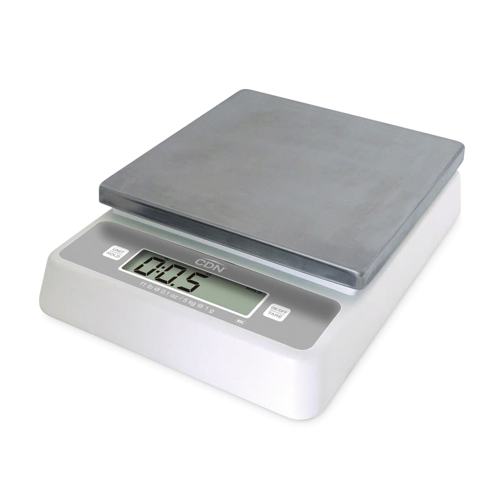 837-SD1112 11 lb Digital Scale w/ Removable Platform - 7 1/8" x 7 1/8", White