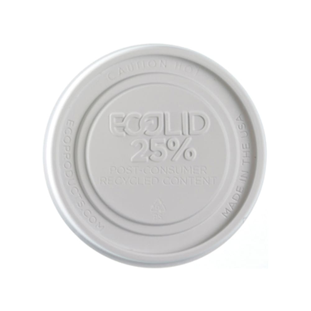 188-EPBRSCLIDL BlueStripe™ EcoLid® Flat Lid 12 to 32 oz Food Containers - Polystyrene, White