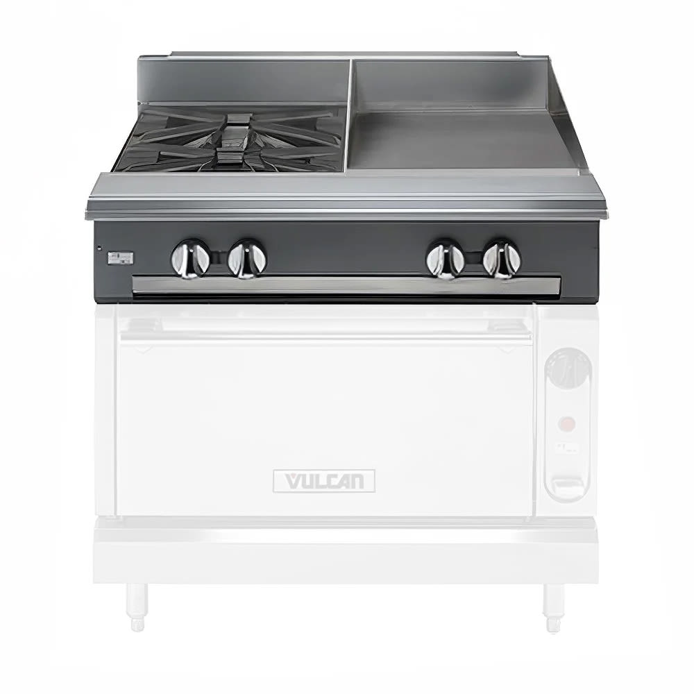 207-V2BG18LP 36" 2 Burner Gas Range Top w/ Griddle - Modular, Liquid Propane