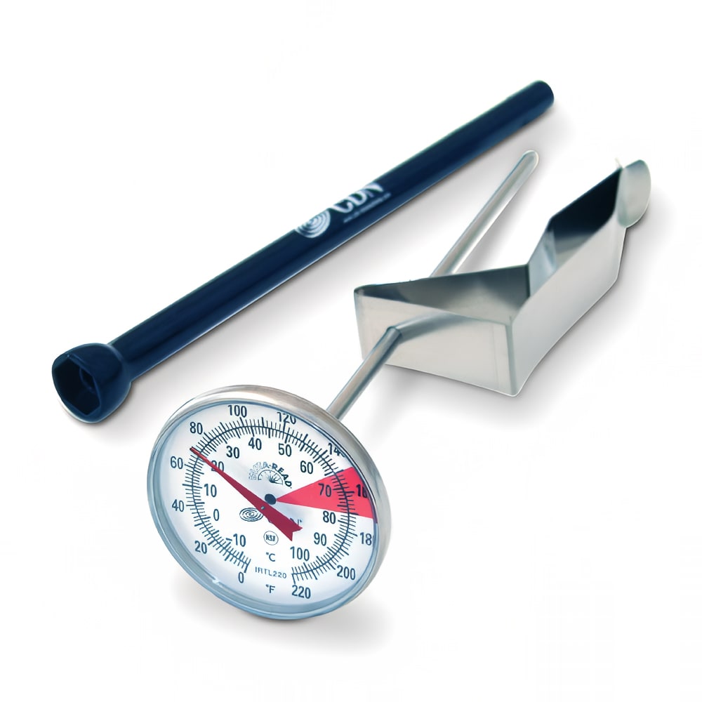 837-IRTL220 1 3/4" Dial Type Frothing Thermometer w/ 7" Stem, 0 to 220°F