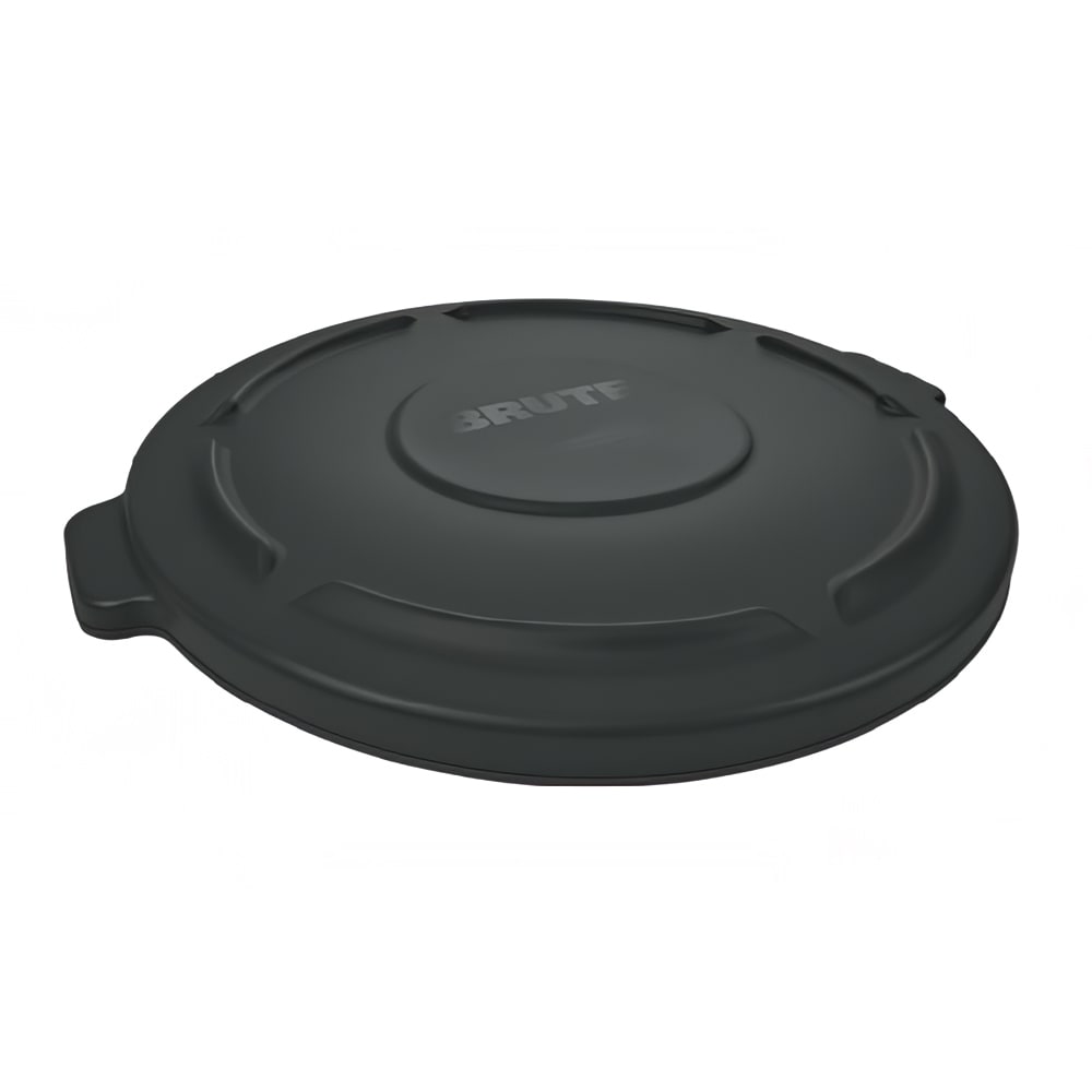 007-261960BLA Round Flat Top Trash Can Lid - Plastic, Black