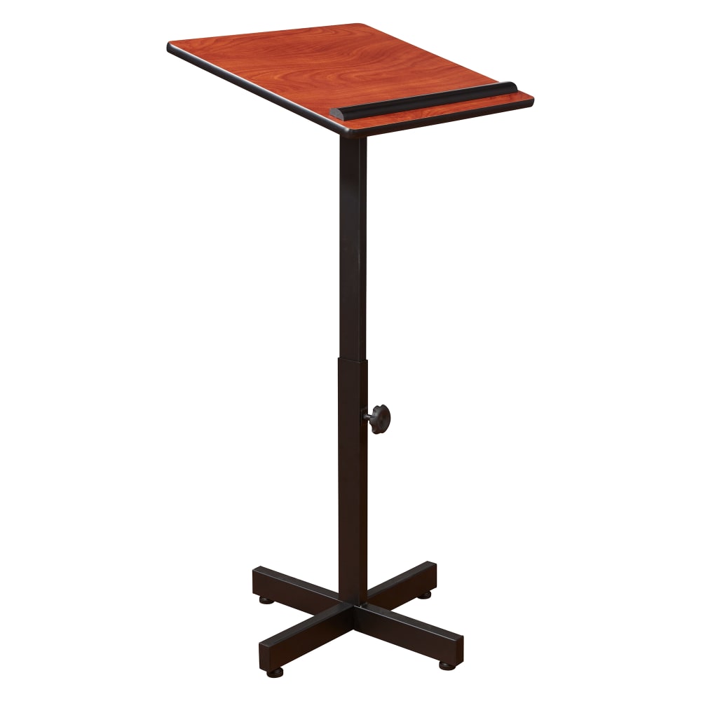 955-70CH Portable Lectern w/ Wild Cherry Laminate Top & Black Steel Frame - 20" x 18 1/4...