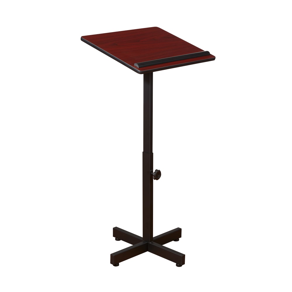 955-70MY Portable Lectern w/ Mahogany Laminate Top & Black Steel Frame - 20" x 18 1/4&qu...
