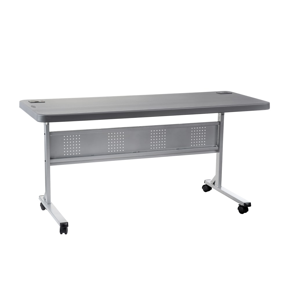 955-BPFT247220 Desk Height Training Table w/ 1 3/4" Top, 24"W x 72"L, Charcoal Sla...