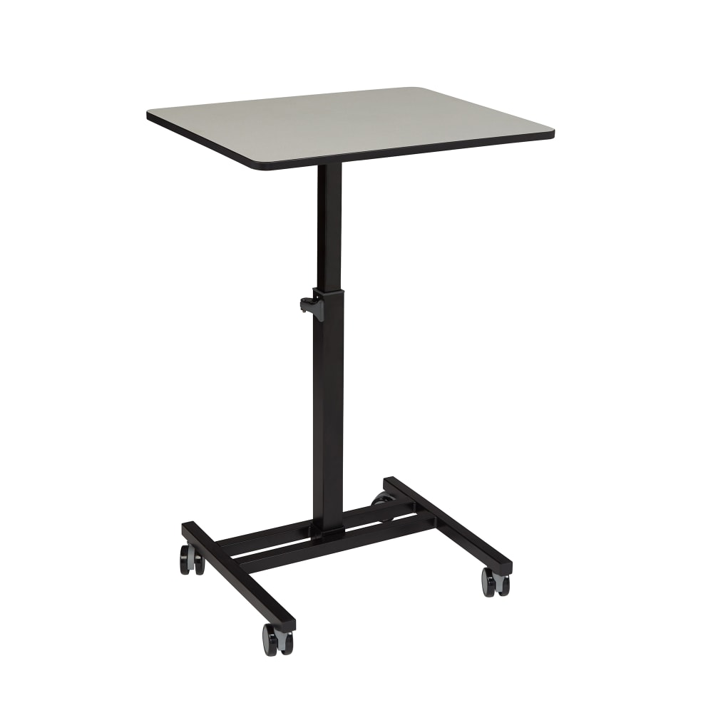 955-EDTC Mobile Student Desk w/ Adjustable Height - Black Steel Frame, Gray