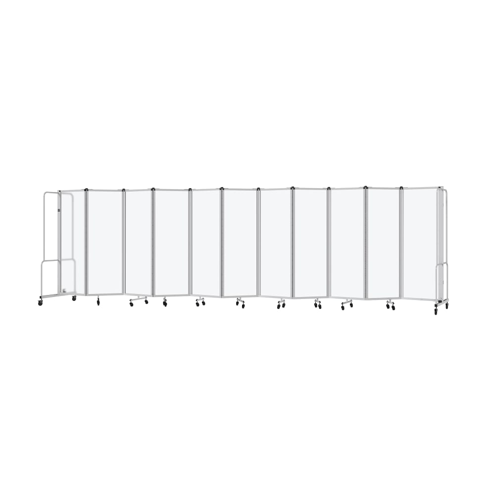 955-RDG611FA 256"L Portable Room Divider w/ (11) Frosted Acrylic Panels & Gray Frame - 6...