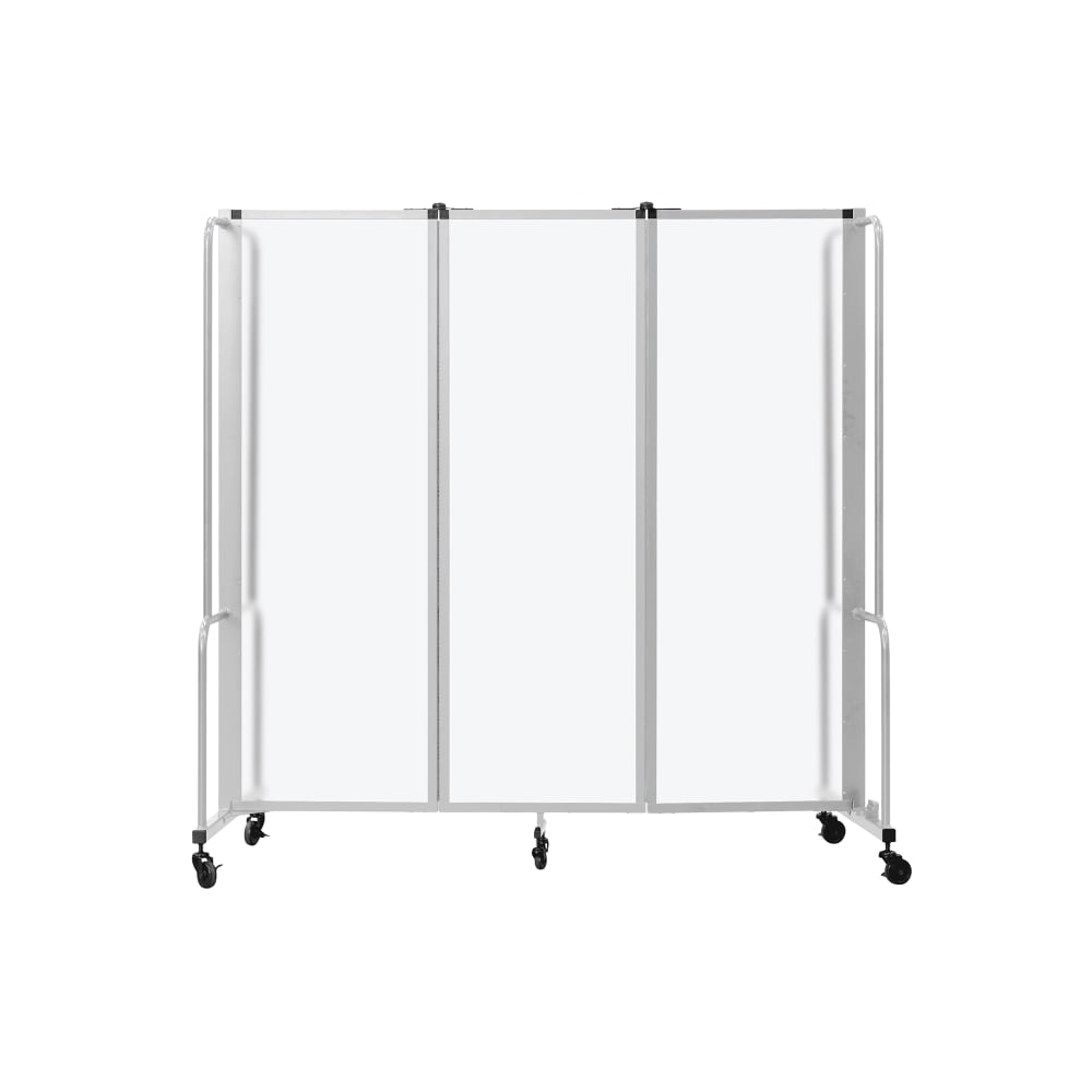 955-RDG63FA 72"L Portable Room Divider w/ (3) Frosted Acrylic Panels & Gray Frame - 6 ...