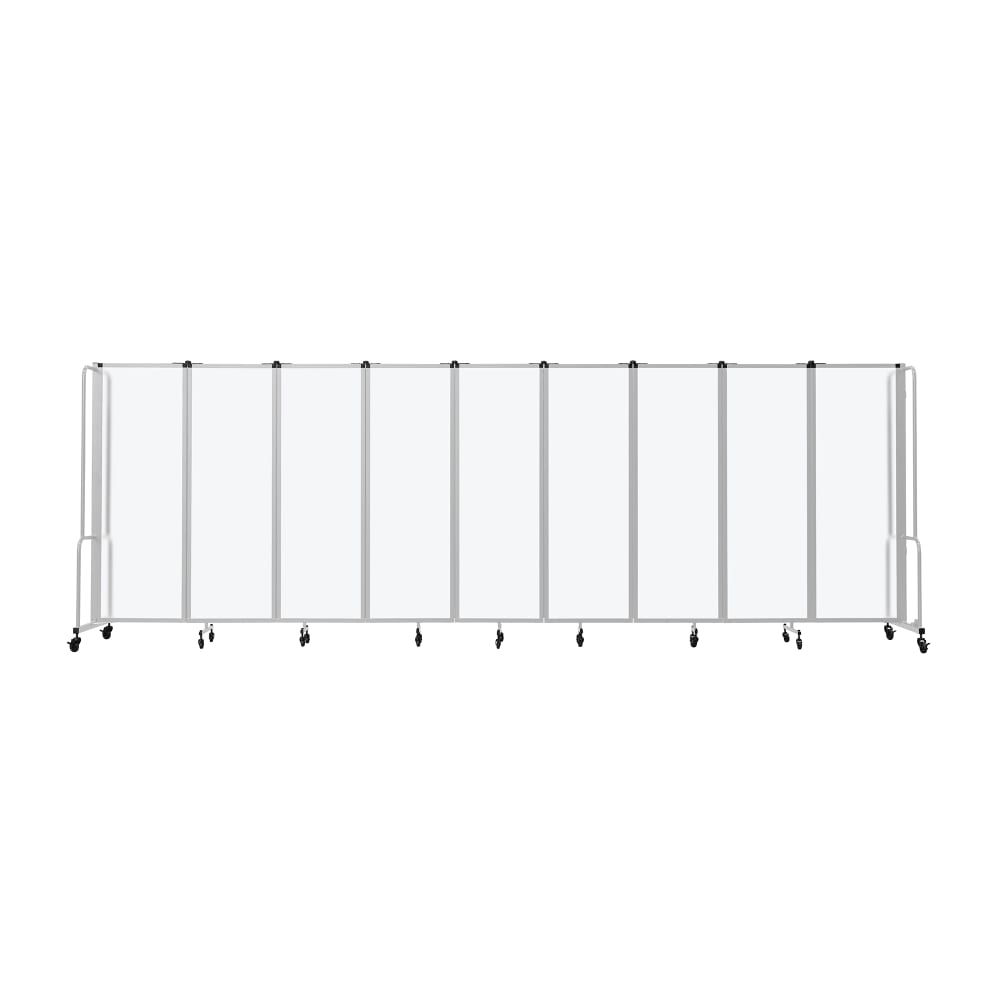 955-RDG69FA 210"L Portable Room Divider w/ (9) Frosted Acrylic Panels & Gray Frame - 6&#...