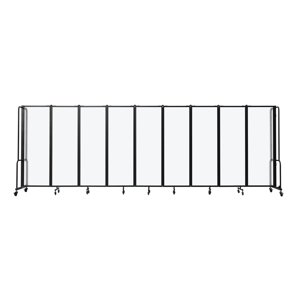 955-RDB69FA 210"L Portable Room Divider w/ (9) Frosted Acrylic Panels & Black Frame - 6&...