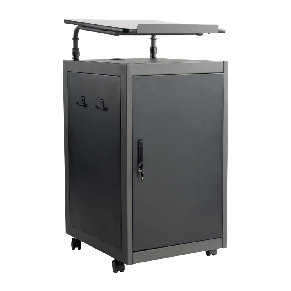 955-TWPL Floor Lectern w/ (3) Shelves - 24" x 20" x 46", Charcoal Slate