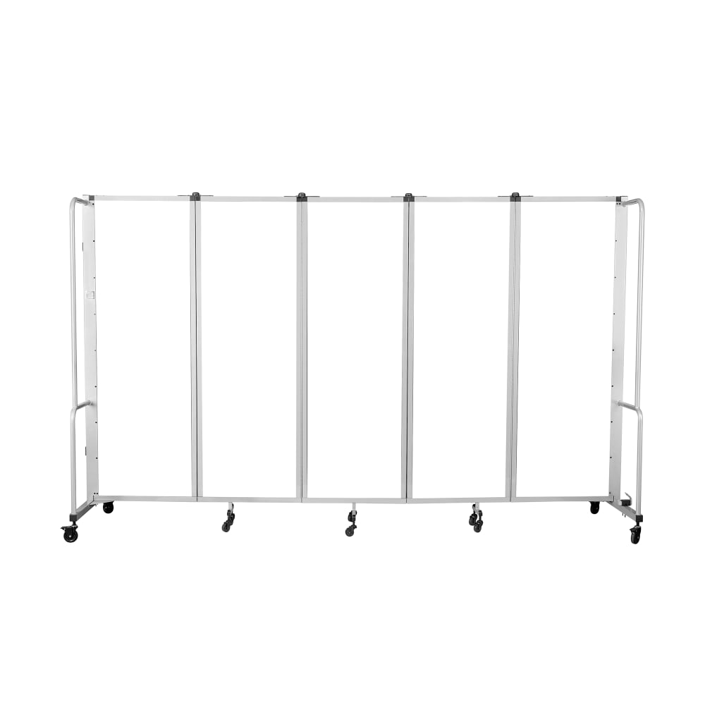 955-RDG65WB 58"L Portable Room Divider w/ (5) Whiteboard Panels & Gray Frame - 6'H