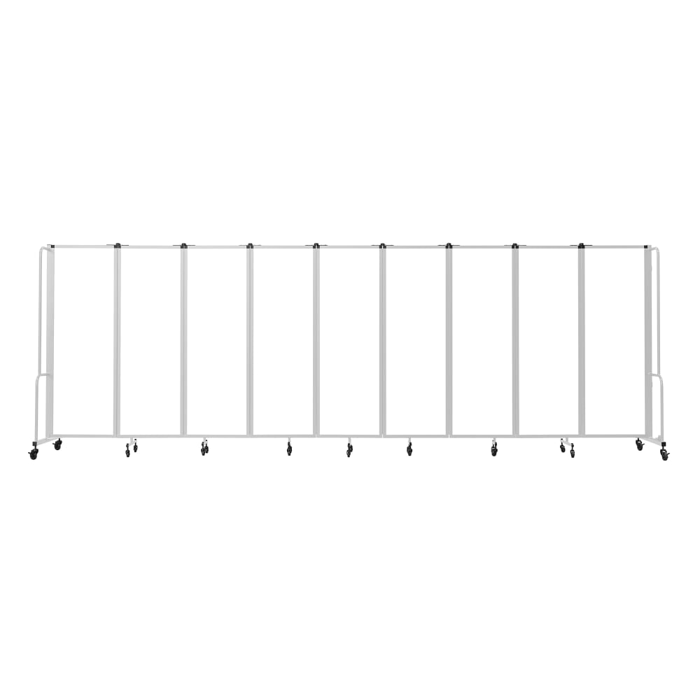 955-RDG69WB 210"L Portable Room Divider w/ (9) Whiteboard Panels & Gray Frame - 6'H