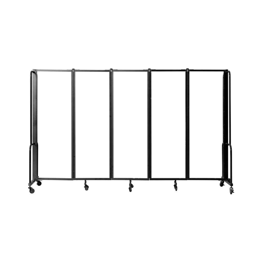 955-RDB65WB 118"L Portable Room Divider w/ (5) Whiteboard Panels & Black Frame - 6'...