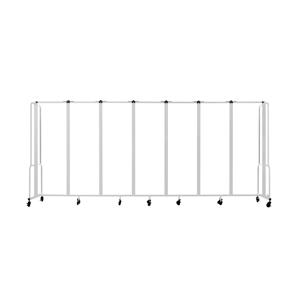 955-RDG67CA 164"L Portable Room Divider w/ (7) Clear Acrylic Panels & Gray Frame - 6&#03...