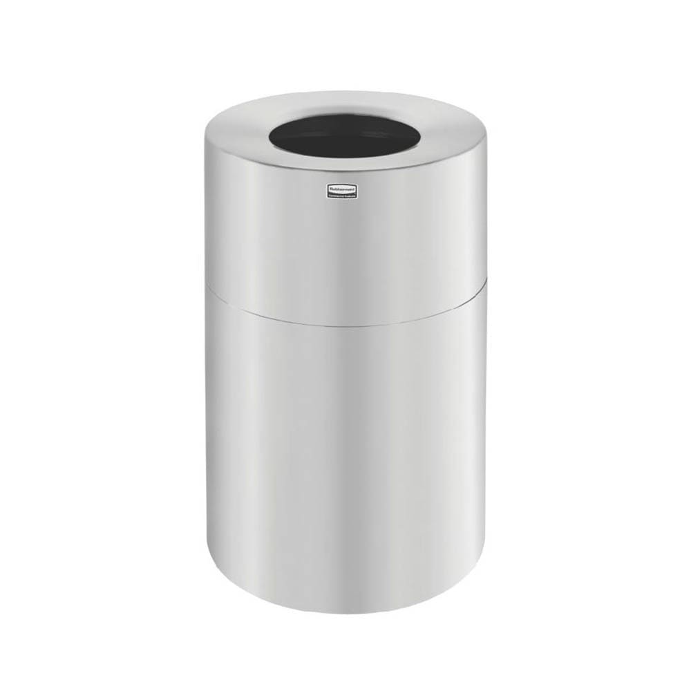 007-AOT62PLSA 55 gal Indoor Decorative Trash Can - Metal, Satin Aluminum