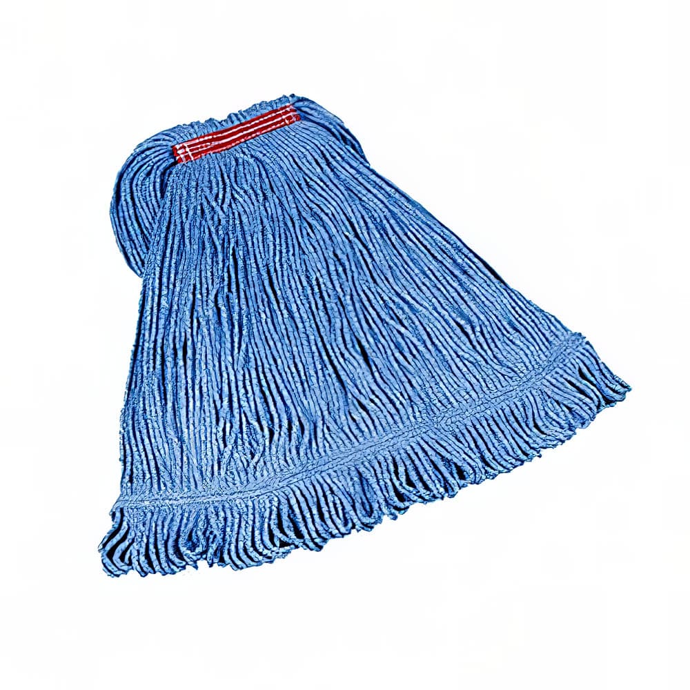 007-D21306BL Large Super Stitch® Mop Head - 4 Ply Cotton/Synthetic Blend, 1" Headband, Blue