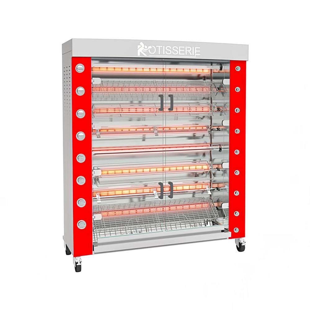 481-FB16008GSSPNGB Gas 8 Spit Commercial Rotisserie w/ 56 Bird Capacity, Natural Gas
