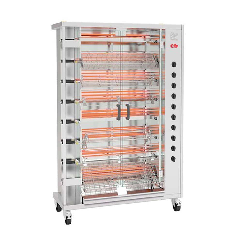481-FF11758GSSLP Gas 8 Spit Commercial Rotisserie w/ 40 Bird Capacity, Liquid Propane