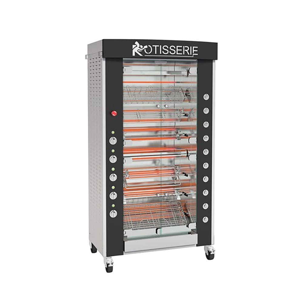 481-GF9758ESSPB Electric 8 Spit Commercial Rotisserie w/ 24 Bird Capacity, 208-230v/3ph