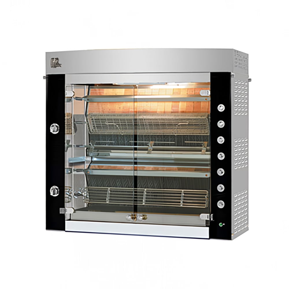 481-GF13755GSSPBLKLP Gas 5 Spit Commercial Rotisserie w/ 30 Bird Capacity, Liquid Propane